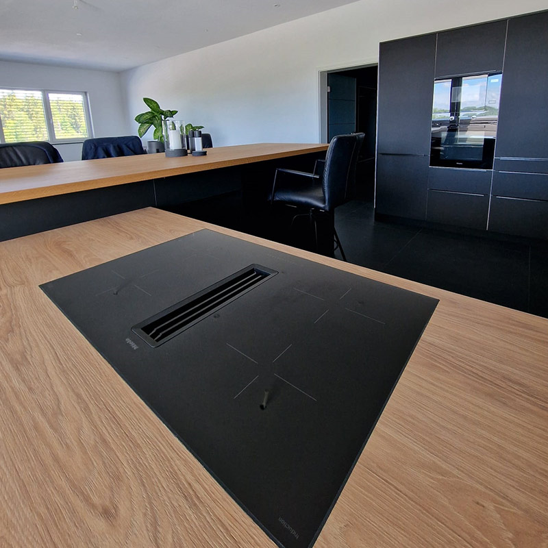 herd mit abzug, individuelle Hölzer Arbeitsplatte und Schrankfarbe